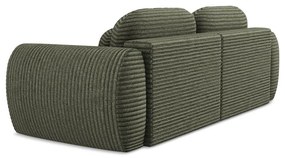 Zöld kordbársony kinyitható-tárolóhelyes kanapé 266 cm Kini – Makamii