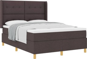 vidaXL Boxrugós ágy matracmal Sötét Barna 140 x 200 cm szövet