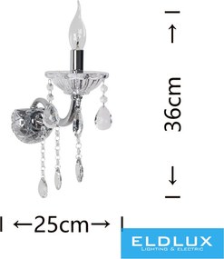 UNIVERSO Fali lámpa 1 karos 1xE14 Max.40W D25x36cm króm