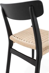 Fekete kaucsukfa étkezőszék szett 2 db-os Biel – MOME