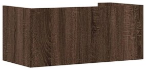 barna tölgy színű szerelt fa fali polc 70,5 x 35 x 30,5 cm