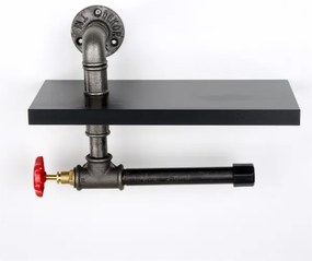 Vécépapír tartó polccal BORU fekete