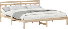 vidaXL Ágykeret Barna 200 x 200 cm Tömör fenyőfa