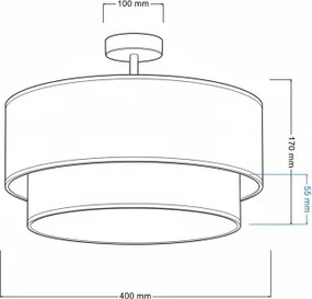 Brilagi - BOHO ECO LED felületre szerelhető csillár 1xE27/10W/230V Ø 40 cm kék/krémszínű