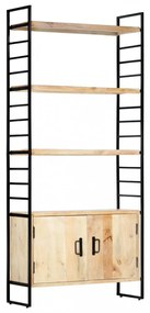 4-szintes tömör mangófa könyvespolc 80 x 30 x 180 cm