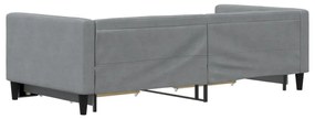 világosszürke kihúzható szövet heverő fiókkal 90 x 190 cm