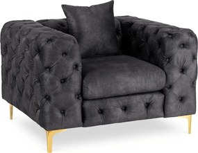 Fotel SORRENTO 1S Czarny Welurowy