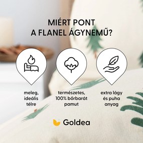 Goldea karácsonyi flanel ágyneműhuzat - fenyőfák natúr alapon 140 x 200 és 70 x 90 cm