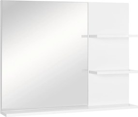 kleankin Fali Tükör 3 Beépített Polccal 60x10x48 cm Fehér | Aosom