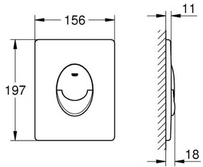 GROHE 38964KF0 - START öblítőnyomógomb 156 × 197 mm phantom fekete