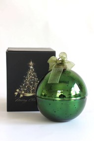 Zöld illatos gyertya Karácsonyi gömb 13cm