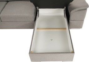 Ülőgarnitúra, szürkésbarna Taupe, jobbos kivitelezés, SEGORIA ROH U