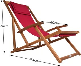 SIENA kerti nyugágy, 94x60x94cm, piros Casaria