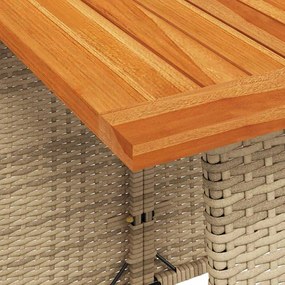 6 részes bézs polyrattan kerti ülőgarnitúra párnákkal L-alakú