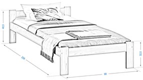 Fa ágy 90x200 Isao VitBed tölgy