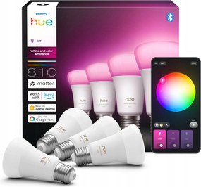 4x Led izzó E27 6W 810lm Rgb Smart White and Color Ambiance Philips Hue