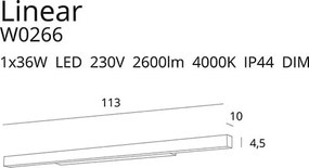 Fürdőszoba Tükörmegvilágító Lámpa Fekete LINEAR MAXLIGHT W0266