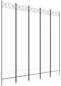 fehér 5 paneles paraván 200x200 cm szövet