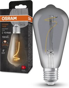 Led izzó ST64 E27 3,4W 10W 100lm 1800K Filament Vintage Osram