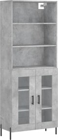 vidaXL betonszürke szerelt fa magasszekrény 69,5 x 34 x 180 cm