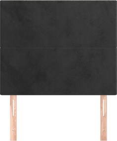 fekete bársony fejtámla 80x5x118/128 cm