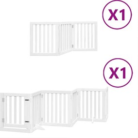 vidaXL fehér nyárfa 9 paneles összecsukható kutyakapu ajtóval 450 cm