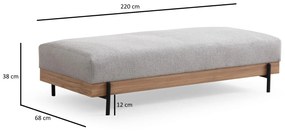 Puha Pad Eti Oak Pouffe - Szürke