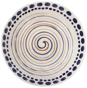 Sötétkék-bézs agyagkerámia szervírozó tál ø 39 cm Shama – Bloomingville