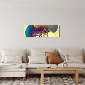 Kép - Fák a hegyen (órával) (90x30 cm)