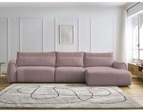 Világos rózsaszín sarokkanapé Aden – Bobochic Paris