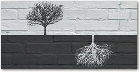 Fotótapéta üvegfalra Fák a falon 140x70