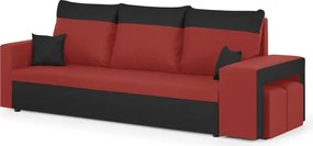NEVADA Háromszemélyes kinyitható kanapé Piros/fekete