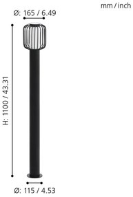 Eglo 98724 - Kültéri lámpa RAVELLO 1xE27/28W/230V IP44