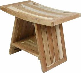 DIVERO Kisszék tömör teak 60 x 35 x 45 cm natúr
