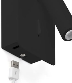 FARO 62116 - LED Fali spotlámpa SUAU LED/3W/230V USB fekete