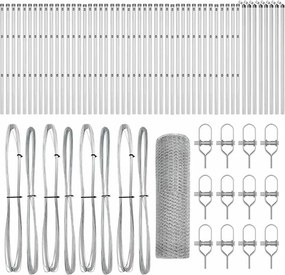 vidaXL Kerítésoszlop Ezüst 100 x 0,8 m (13 mm háló) Acél