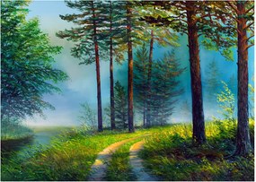 Üveg kép - Olajfestmény tájkép (70x50 cm)