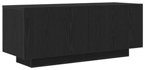 TV Szekrény Fekete Tölgy 100x35x40 cm Műanyag Fa