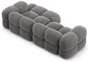 Szürke bársony sarokkanapé (jobb oldali-heverő résszel) Loretto – Cosmopolitan Design