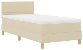 Box Spring Ágy Matraccal Krém 90x190 cm Szövet