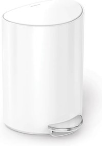 Fehér fém pedálos szemetes 6 l – simplehuman