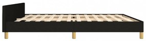 fekete szövet ágykeret matrac nélkül 200 x 200 cm