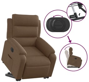 vidaXL elektromos felállást segítő barna szövet dönthető fotel