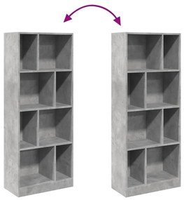 betonszürke szerelt fa könyvespolc 57 x 28,5 x 141 cm