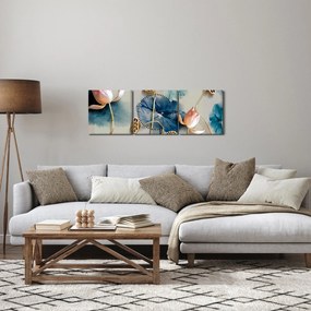 Kép virággal (órával) (90x30 cm)