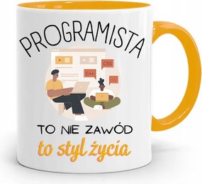 Sárga Bögre A Programozó Informatikája Egy Életstílus, fényképes nyomtatással