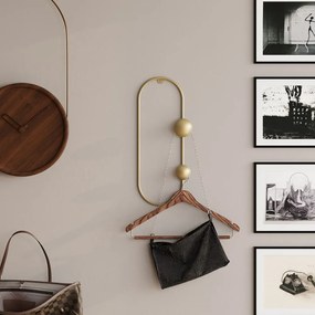 Aranyszínű fém fali fogas Dama – Kalune Design