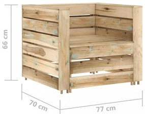2 részes barna impregnált fenyőfa kerti raklap-ülőgarnitúra