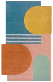 Kék kézi szövésű gyapjú szőnyeg 120x180 cm Lozenge Bright Multi – Flair Rugs