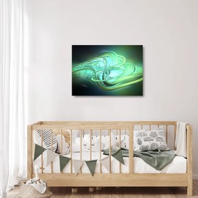 Zöld absztrakció kép (üvegen) (70x50 cm)